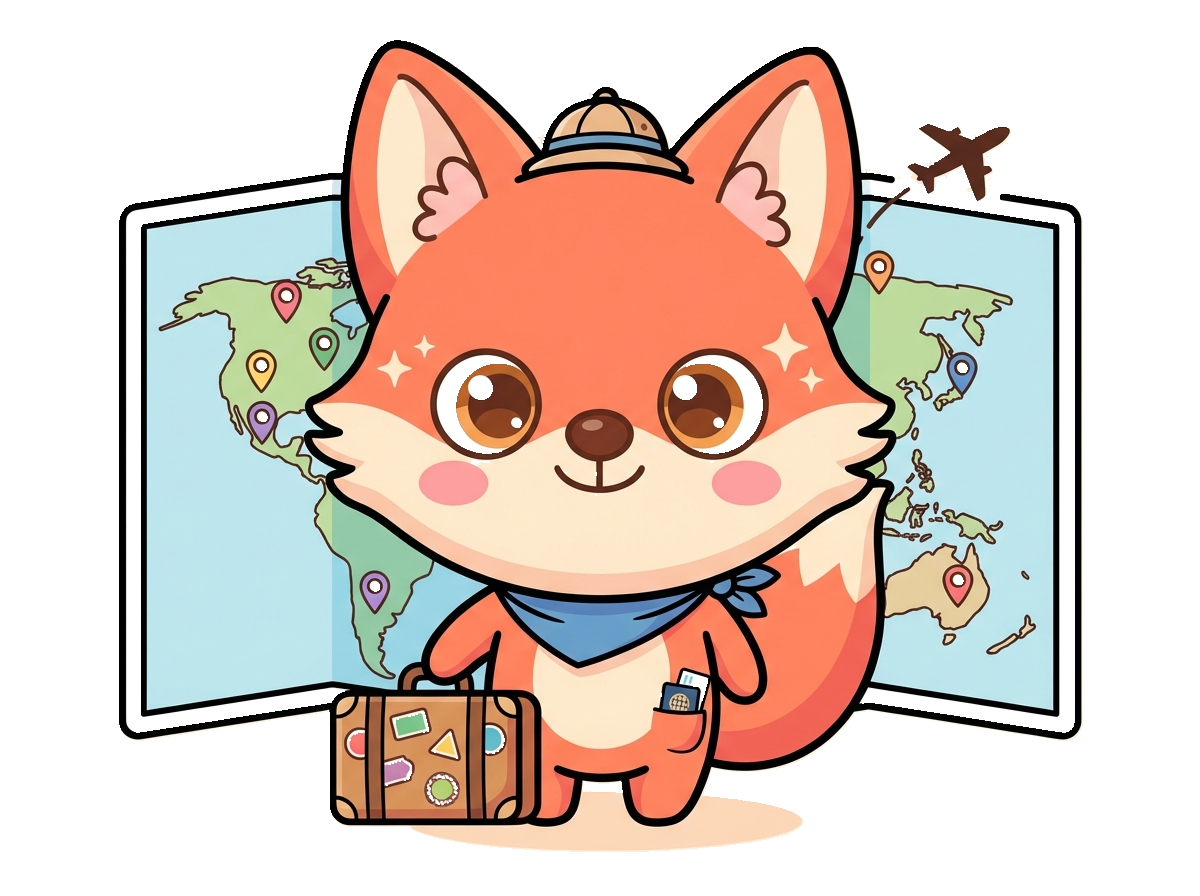 Kobi Fox with world map